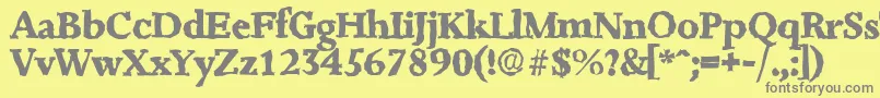 フォントJessicarandomXboldRegular – 黄色の背景に灰色の文字