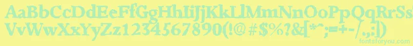 フォントJessicarandomXboldRegular – 黄色い背景に緑の文字