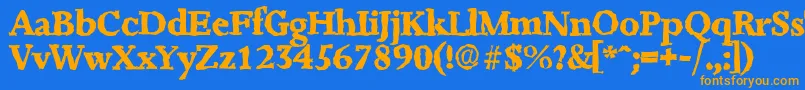 Czcionka JessicarandomXboldRegular – pomarańczowe czcionki na niebieskim tle
