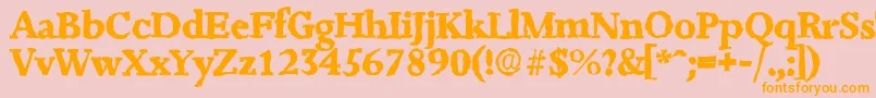 Police JessicarandomXboldRegular – polices orange sur fond rose