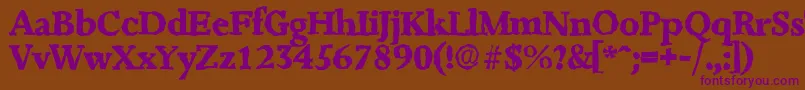 JessicarandomXboldRegular Font – Purple Fonts on Brown Background