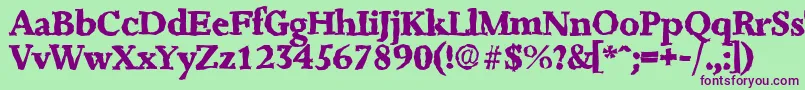 JessicarandomXboldRegular Font – Purple Fonts on Green Background