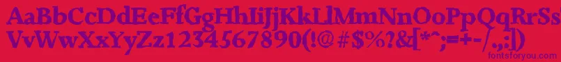 JessicarandomXboldRegular Font – Purple Fonts on Red Background