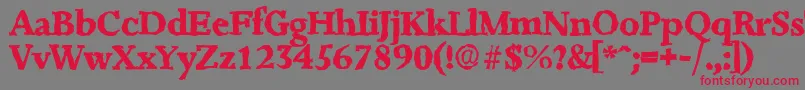 Шрифт JessicarandomXboldRegular – красные шрифты на сером фоне