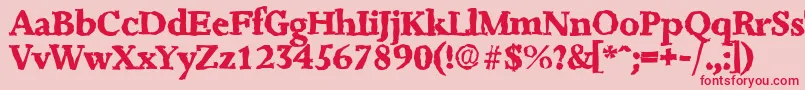 JessicarandomXboldRegular Font – Red Fonts on Pink Background