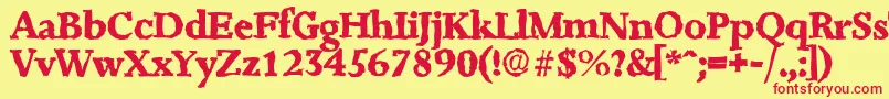 JessicarandomXboldRegular Font – Red Fonts on Yellow Background