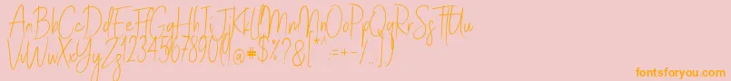 StayClassySldt-Schriftart – Orangefarbene Schriften auf rosa Hintergrund