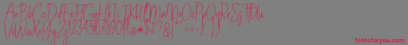 フォントStayClassySldt – 赤い文字の灰色の背景