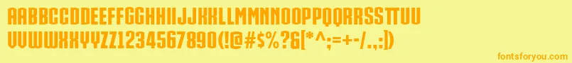 IronManOfWar002Ncv Font – Orange Fonts on Yellow Background