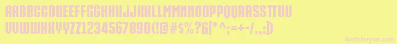 IronManOfWar002Ncv Font – Pink Fonts on Yellow Background