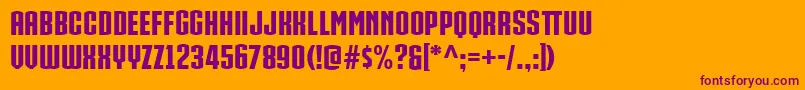 IronManOfWar002Ncv Font – Purple Fonts on Orange Background