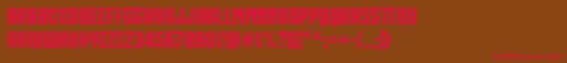 IronManOfWar002Ncv Font – Red Fonts on Brown Background