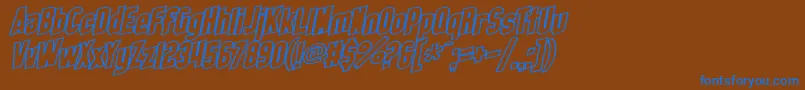 SfObliquitiesOutlineBold Font – Blue Fonts on Brown Background