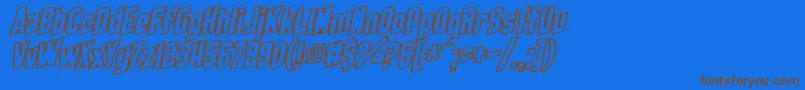 SfObliquitiesOutlineBold-Schriftart – Braune Schriften auf blauem Hintergrund