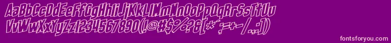 SfObliquitiesOutlineBold Font – Pink Fonts on Purple Background