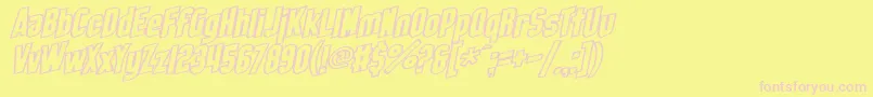 SfObliquitiesOutlineBold Font – Pink Fonts on Yellow Background