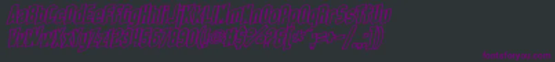 SfObliquitiesOutlineBold Font – Purple Fonts on Black Background