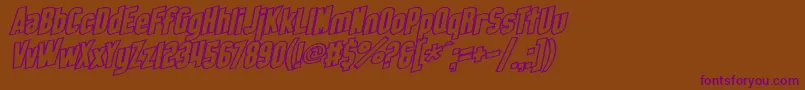 SfObliquitiesOutlineBold Font – Purple Fonts on Brown Background