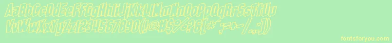 SfObliquitiesOutlineBold Font – Yellow Fonts on Green Background