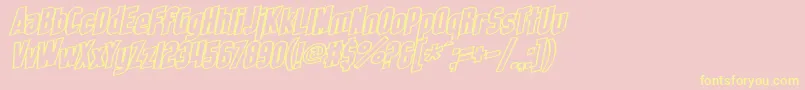 SfObliquitiesOutlineBold-Schriftart – Gelbe Schriften auf rosa Hintergrund