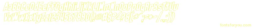 SfObliquitiesOutlineBold Font – Yellow Fonts on White Background