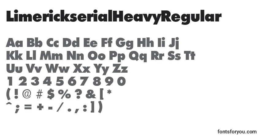 Czcionka LimerickserialHeavyRegular – alfabet, cyfry, specjalne znaki