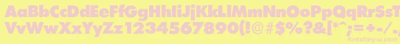 LimerickserialHeavyRegular-fontti – vaaleanpunaiset fontit keltaisella taustalla