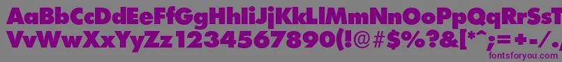 LimerickserialHeavyRegular-fontti – violetit fontit harmaalla taustalla