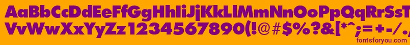 フォントLimerickserialHeavyRegular – オレンジの背景に紫のフォント