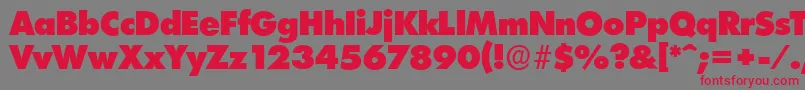 LimerickserialHeavyRegular Font – Red Fonts on Gray Background