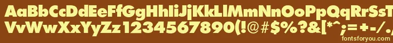 LimerickserialHeavyRegular-fontti – keltaiset fontit ruskealla taustalla