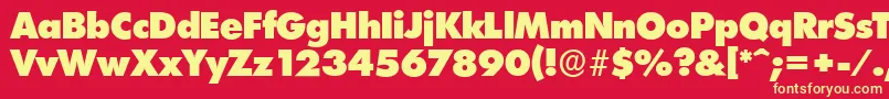 LimerickserialHeavyRegular Font – Yellow Fonts on Red Background