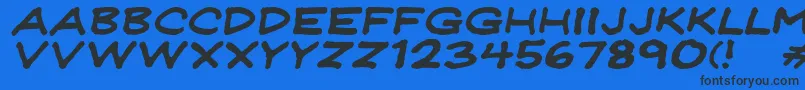 Jeffpwdi Font – Black Fonts on Blue Background