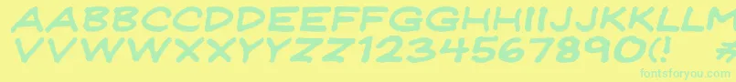 Jeffpwdi Font – Green Fonts on Yellow Background