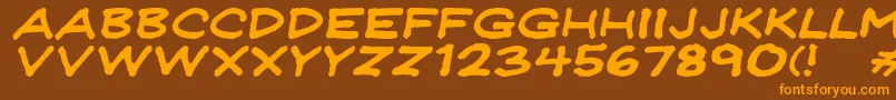 Jeffpwdi Font – Orange Fonts on Brown Background