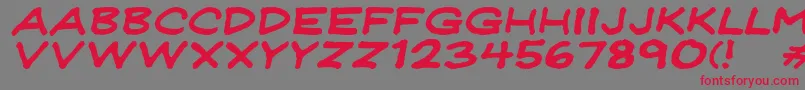 Jeffpwdi Font – Red Fonts on Gray Background