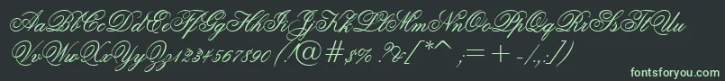 Шрифт FlemishScriptBt – зелёные шрифты на чёрном фоне