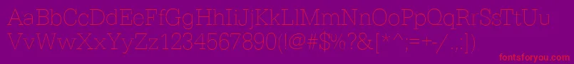 EgyptiennestdXlightRegular Font – Red Fonts on Purple Background