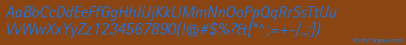 RotisIiSansProItalic Font – Blue Fonts on Brown Background