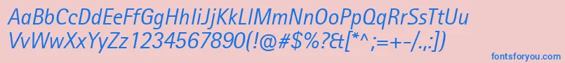 RotisIiSansProItalic Font – Blue Fonts on Pink Background