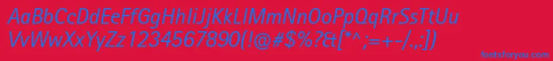 RotisIiSansProItalic Font – Blue Fonts on Red Background