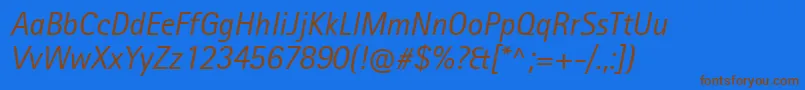 RotisIiSansProItalic Font – Brown Fonts on Blue Background