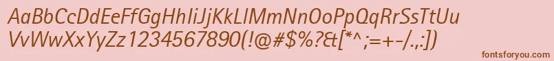RotisIiSansProItalic Font – Brown Fonts on Pink Background