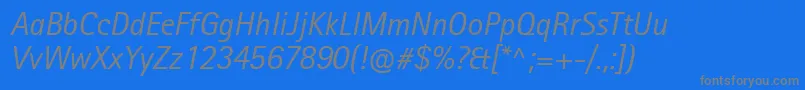RotisIiSansProItalic Font – Gray Fonts on Blue Background
