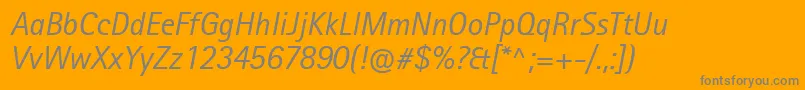 RotisIiSansProItalic Font – Gray Fonts on Orange Background