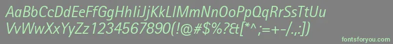 RotisIiSansProItalic Font – Green Fonts on Gray Background