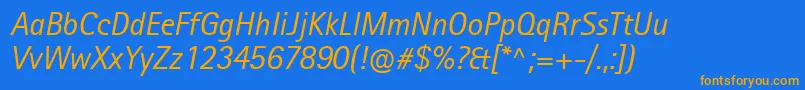 RotisIiSansProItalic Font – Orange Fonts on Blue Background