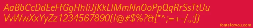 RotisIiSansProItalic Font – Orange Fonts on Red Background