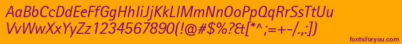 RotisIiSansProItalic Font – Purple Fonts on Orange Background