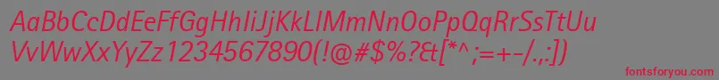 RotisIiSansProItalic Font – Red Fonts on Gray Background